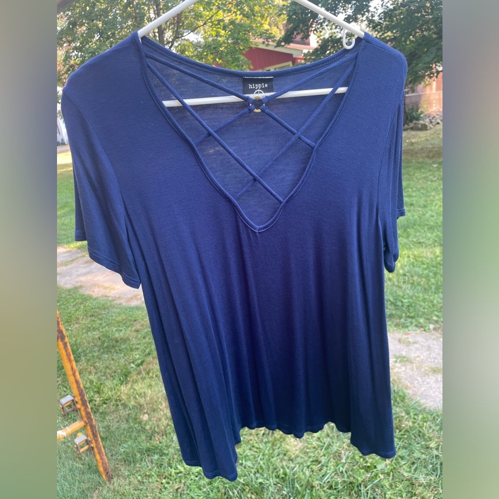 Hippie Chic criss-cross tee size Medium